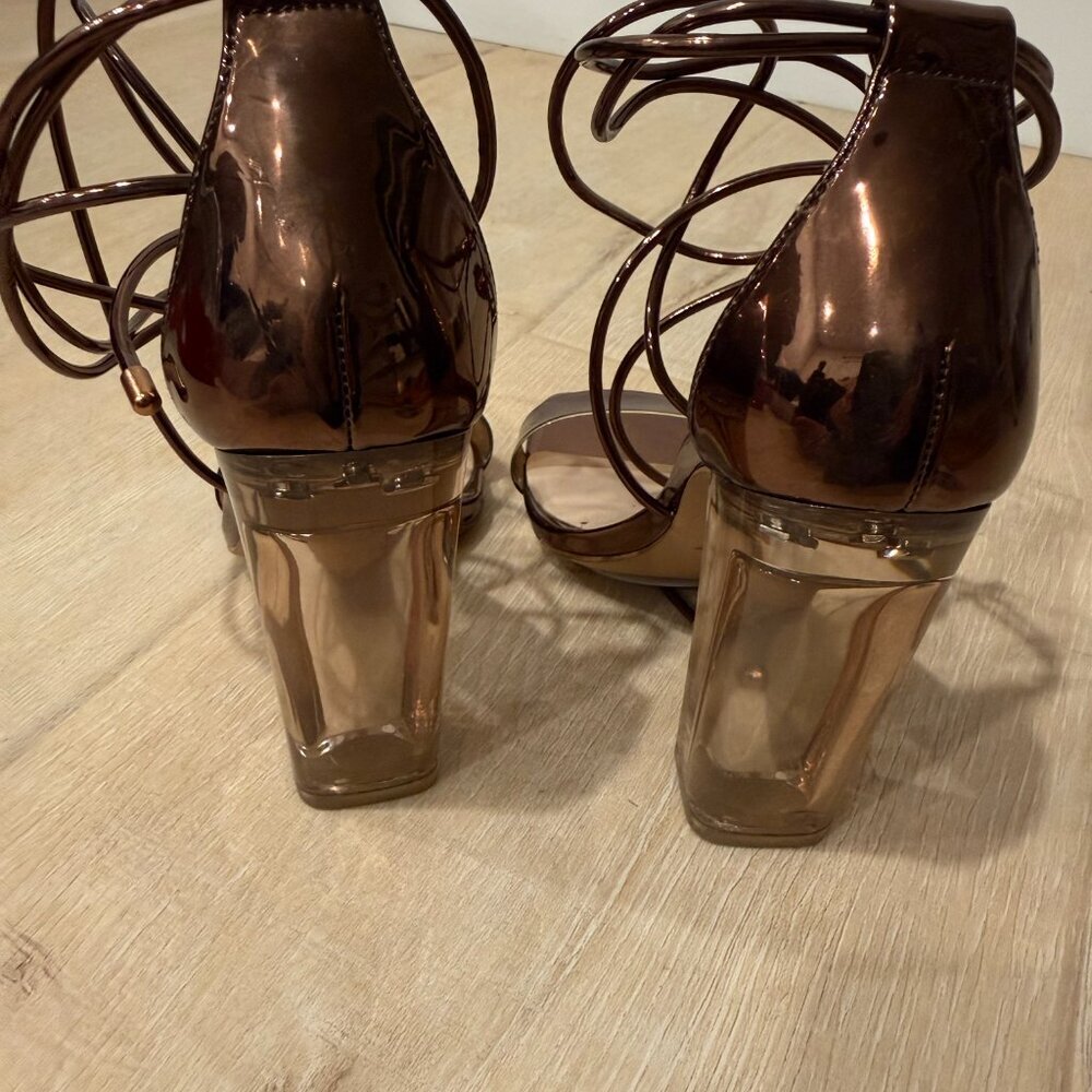 Aldo Onardonia Brown Lace Up Heels - Picture 4 of 5